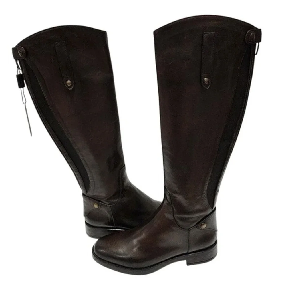 Emanuele Crasto Burgundy over the knee riding boots size-USA 8 European 39 new